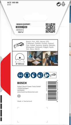 Hoja multiherramienta Bosch PRO ACZ 100 BB de 100 mm.